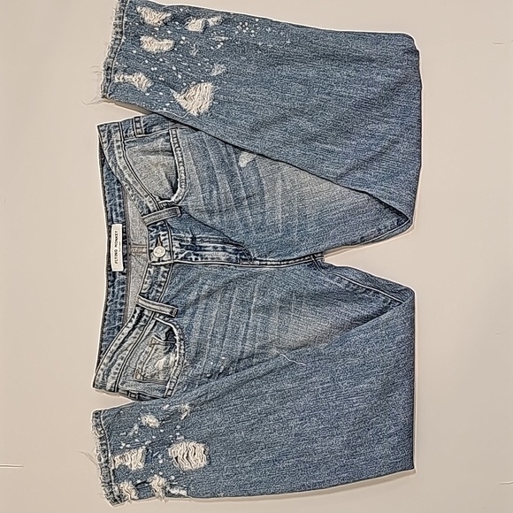 Flying Monkey Distressed Crop Straight Jeans 26 Blue Mid-Rise Denim Pants Y2347 - Picture 6 of 14
